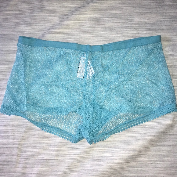 Victoria's Secret Lace Shortie/Minishort in Aqua - Picture 3 of 5